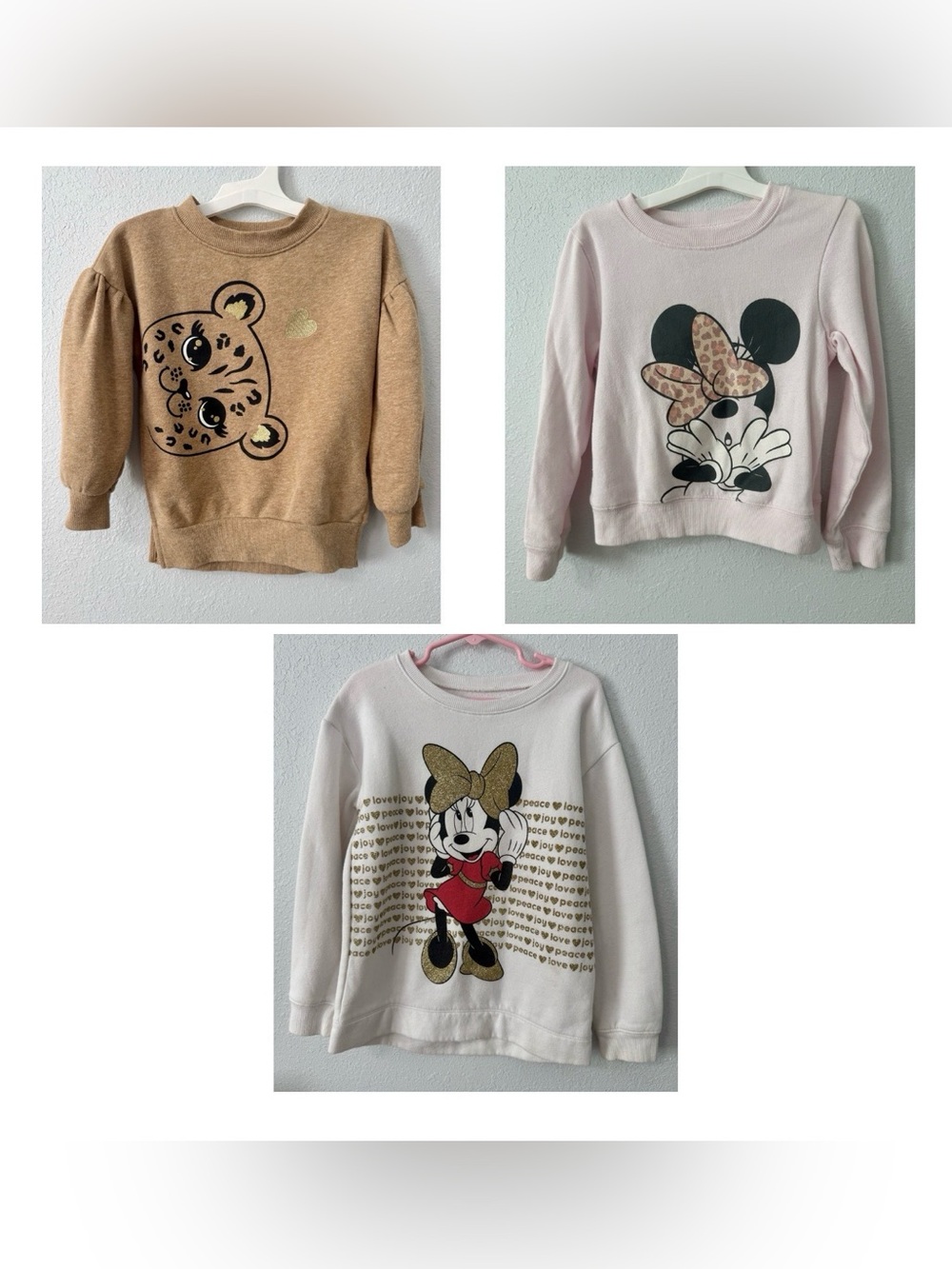 Girls Disney Minnie Mouse Sweatshirt Lot 3 PC Size 5/6 – 365 Kids & Disney